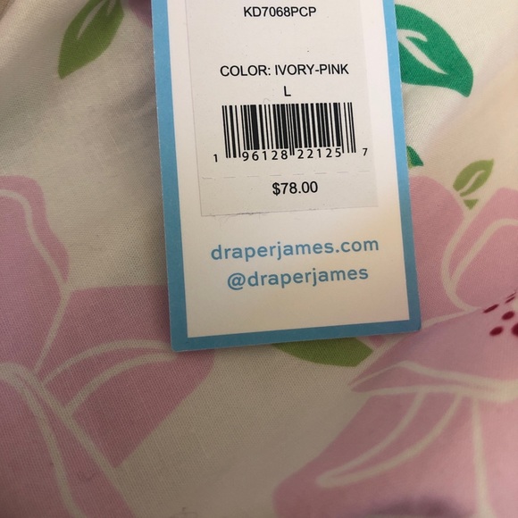 NWT Draper James Pink Floral Button Front Shirt Dress Size Large Cotton Blend - Picture 4 of 5